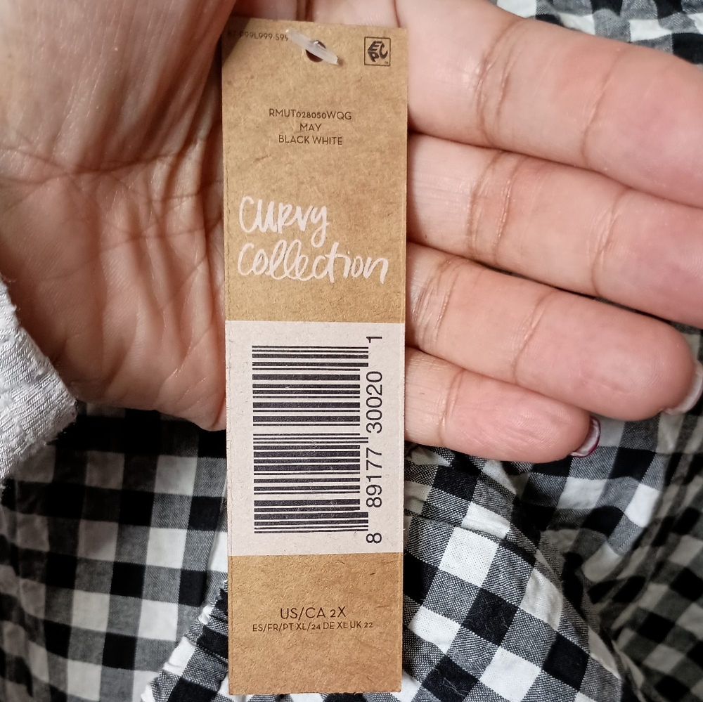 RACHEL Rachel Roy Women's Gingham Top Size 2X - Picture 3 of 10
